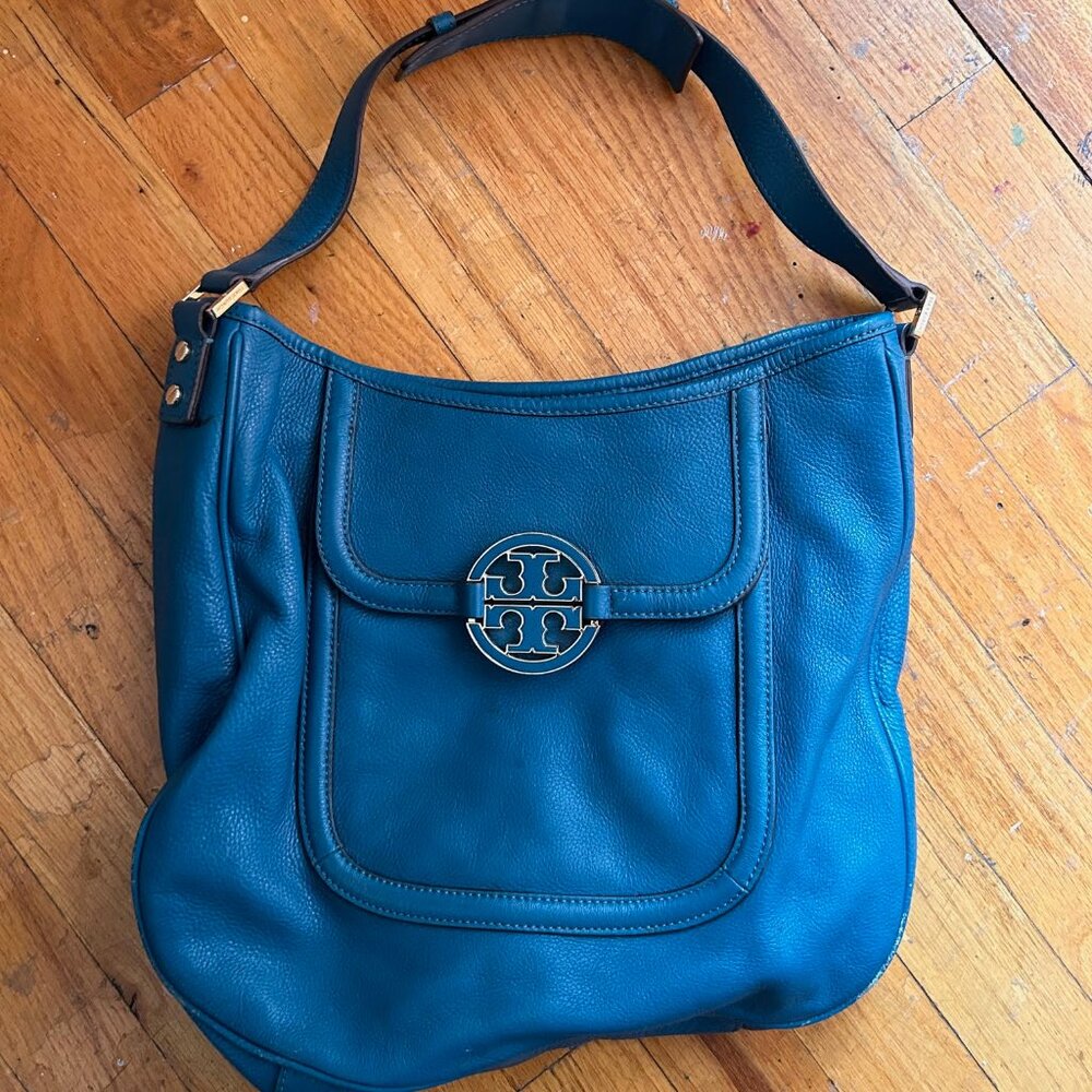 Lightly Worn - Tory Burch Teal Hobo Purse